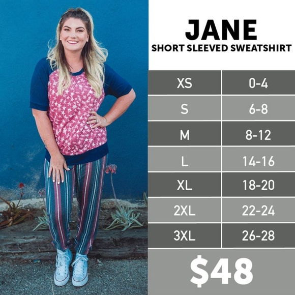 Holiday LuLaRoe Jane Short Sleeve Sweatshirt - Picture 4 of 6